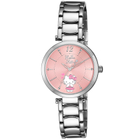 HELLO KITTY 凱蒂貓 水玉點點甜美手錶-粉紅x銀/32mm