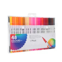 12/18/24/36/48 Colors Watercolor Art Markers Set Brush Pen Dual Tip Fineliner Drawing For Calligraphy Painting Art Supplies