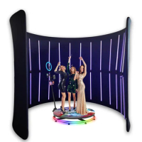 2024 New 360 Background LED Light Social Media Booth Shell Photo Booth Background SLR Photo Booth Background Suitable for Party