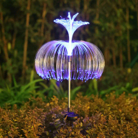 Solar Outdoor Jellyfish Light Waterproof Color-Changing Fiber Optic Reed Light Garden Yard Atmospher
