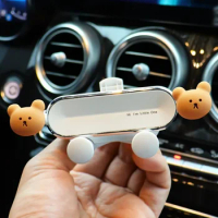 Cute Car Mobile Phone Bracket Cartoon Air Outlet Clip Mount Fixed Support Holder for Xiaomi Renault Clio 3 Mini Cooper