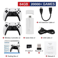 [Brand-New]Video Game Console 2.4G Double Wireless Controller Game Stick 4K 410000 Games 128GB R Gam