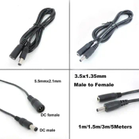 5.5x2.1mm Plug Connector 5V 2A 12V 5A 3.5x1.35mm Jack DC Female to Male Extension Cord Cable Power Supply Adapter Wire Line a7