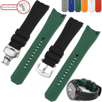 Universal Waterproof Rubber Watch Strap Of Various Brands 19/20/21/22mm Arc IInterface Silicone Watchband