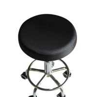 Bar Stool Covers Round Washable Jacquard Chair Slipcover Black