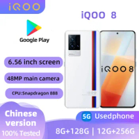 iQOO 8 5G SmartPhone CPU Qualcomm Snapdragon 888 Battery capacity 4350mAh 48MP Camera original used phone
