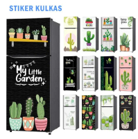 CUCI GUDANG Stiker Kulkas 1 Pintu dan Sticker Kulkas 2 pintu Kaktus cantik ZY768