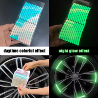 Laser Wheel Hub Reflective Sticker Car Motorcycle Bike Warning Decoration Reflective Strip Fluorescence Safety Reflective Tape