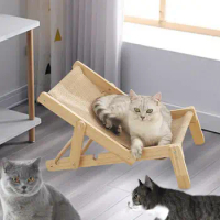 Cat Rocking Hammock Bed Cat Rocking Chair Cat Scratching Board Cat Lounge Chair for Kitten Small Animal Bunny Dogs Indoor Cats