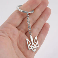 Skyrim Tryzub Ukraine Stainless Steel Keychain Tryzub Trident National Symbols Of Ukraine Keyrings Ethnic Charm Jewelry Gifts