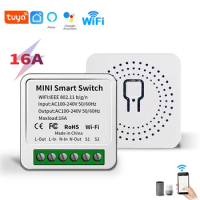 16A MINI Wifi Switch Smart Home 2-way Control Relay Smart LIfe APP Control Remotely Timer Works With Alexa Google Home
