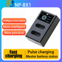 FB NP-BX1 Battery USB Dual LCD Charger for Sony Camera ZV1 RX1R ZV-1II II RX100 M7 M6 M5 WX300 HX300 HX400 HX50 HX99 HX90 HX60