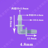 4.8mm agoda type hose joint 90 Degree coupling union elbow right-angle connector barb fitting L hose barb coupler