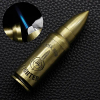 Creative Funny Bullet Butane Lighter Windproof Refillable Gas Torch Metal Gun Jet Lighters For Cigar Dropship Suppliers