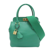 【二手名牌BRAND OFF】HERMES 愛馬仕 綠色 Evercolor皮革 Toolbox 20 兩用包 C刻