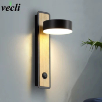 LED Wall Lamp With Switch 5W Bedroom Living Room Nordic Modern Wall Light Aisle Study Reading Sconce White Black Wall Lamps