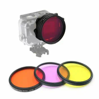 58mm Red Yellow Magenta Purple Filter + Ring Adapter for GoPro Hero 6 5 7 Black