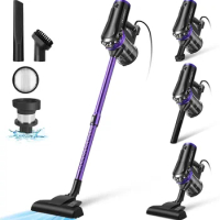 Stick Vacuum with 23 ft Long Cord, 18KPa Powerful Multi Cyclone Bagless Vacuum, Lightweight Small Handheld Vacuum Cleaner