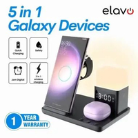 Elavo Wireless Charger Universal Multifungsi charging lampu tidur alarm jam digital samsung galaxy w