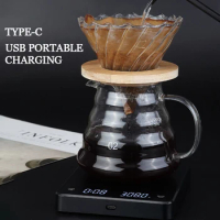 Coffee Scale with Timer 3kg/0.1g High Precision Pour Over Drip Espresso Scale with Back-Lit LCD Display Digital Kitchen Scale