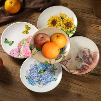 東南亞實木水果盤子泰式木雕果盆創意堅果盤彩繪點心盤裝飾擺件