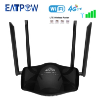 EATPOW New Home 4G Router Wifi SIM Card Slot 300Mbps Wireless SIM Router 4G LTE 4* 5dBi Antennas Universal Wifi Router Sim Card