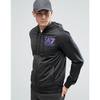 美國百分百【全新真品】Emporio Armani 外套 連帽 夾克 EA7 尼龍 運動 黑色 XS S號 H799