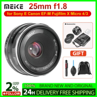 Meike 25mm f1.8 APS-C Large Aperture Manual Lens for Sony E Canon EF-M Fujifilm X Micro 4/3 Mount Cameras