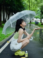 日系小清新透明雨傘結實大號雙人自動長柄傘ins高顏值網紅拍照女