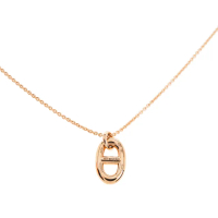 【Hermes 愛馬仕】經典Farandole系列18K豬鼻子LOGO項鍊(玫瑰金)