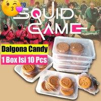 DALGONA PERMEN SQUID GAME 1BOX ISI 10PCS