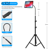 2.1m Height Tablet Stand For Mobile Phone Tablet Chuck 3.5in-10.6inTripod Floor Holder Adjustable Tablet