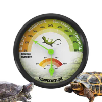 Round Hygrometer For Reptile Round Room Thermo Meter Hygrometer Aluminum Alloy Panel Pointer Hygrometer Thermo Meter With