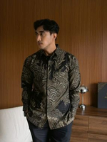 Hardi Batik - RIZKY BLACK | Kemeja Batik Pria Lengan Panjang S