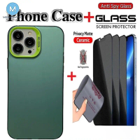 เคสโทรศัพท์ 2in1 1 ชิ้น กระจกนิรภัยเซรามิกเคลือบด้าน ป้องกันสายลับ เข้ากันได้กับ VIVO Y04, Y19S, Y28