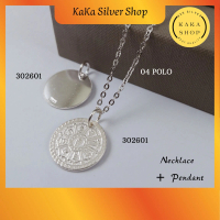 Ready Stock | Original 925 Silver Necklace Chain + Circle Pendant | Rantai Leher + Loket Perak 925