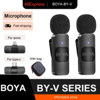 BOYA BY-V Professional Wireless Microphone Mini Lapel Gaming Gamer Mic For iPhone iPad Android Live Games Vlog