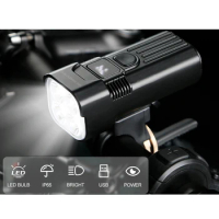 2022 TWITTER New Front Bicycle Led Light 2000 Lumen Rechargeable USB Bike Lighting Flashlight Accessories bicycle light front