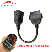 For Deutsch 9Pin J1939 to OBD 16Pin Female Truck Cable Adapter OBD Cable Truck Diagnosctic Tool Connector For Deutsch J1939 9Pin