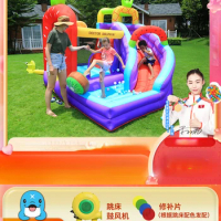 Fruit Inflatable Castle Trampoline Small Indoor Outdoor Trampoline Naughty Castle with Safety Net