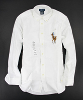 美國百分百【全新真品】Ralph Lauren 大彩馬 牛津布 POLO 厚版 男款 長袖 襯衫 白色 XS S號 RL 上衣 B017