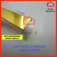 TNT01 List Pintu GOLD MIRROR Lis Profil Aluminium Edging Frame Lemari