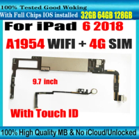 A1954 For IPad 2018 9.7 Inch Motherboard 32gb 64gb 128gb Original Unlocked Mainboard For IPad 6 2018 A1954 WIFI+4G SIM