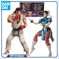 In Stock Original Bandai S.H.Figuarts Shf animation Street Fighter Ryu Chun Li Set 2 Action Figure Toy Model Collection Gift