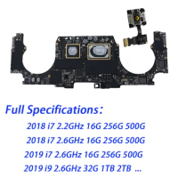 Motherboard For Macbook Pro Retina A1990 Logic Board With Touch ID I7 I9 Ram 16G 32G 256G 500G 1TB 2018-2019 Year EMC 3215 3359