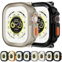 Full Coverage Case for Apple Watch ultra 49mm TPU Bezel for Iwatch series 8 Shell Frame Protector Bumper Accessories Cover