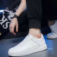 Size 39 -44 white men's shoes fashion lace up casual flat shoes