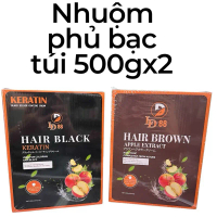 LD88 Nhuộm Đen-Nâu Tự Nhiên Tại Nhà LD88 Táo Thảo Dược Mùi Táo 500ML x2 Keratin Hair Black & Hair Br
