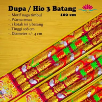 Dupa Sembahyang / Hio 3 Batang 108 cm Motif Naga Timbul Vietnam