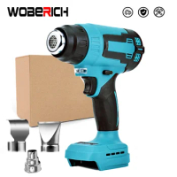 Hot Air Gun with 3 Nozzles Handheld Cordless Heat Gun with 3 Nozzles Industrial Home Hair Dryer Power Tool for Makita 18V